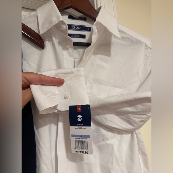 IZOD Boys' Brass Button BlazerJacket/suit pantskBlue Checkered & White Shirts - Picture 8 of 15